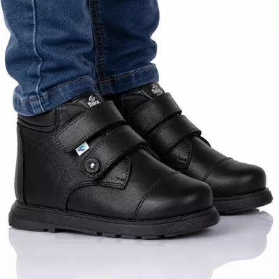 Botinha Neurofuncional cano alto em velcro Preto n
